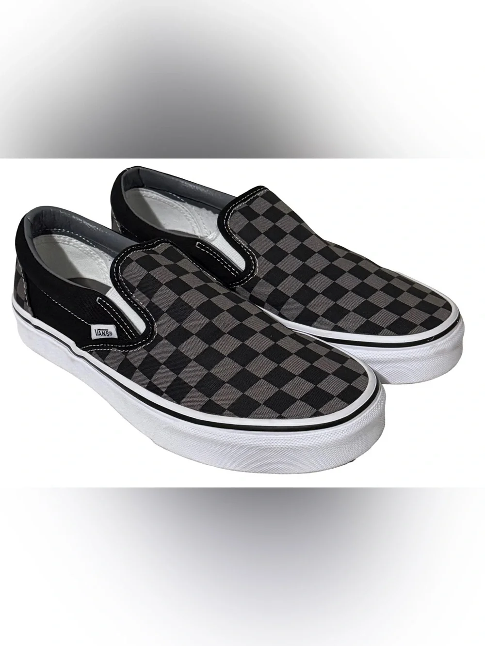 Vans Slip-On Checkerboard Gray/Black Skate Shoe - Unisex - Men’s 8 Women’s 7 NWT